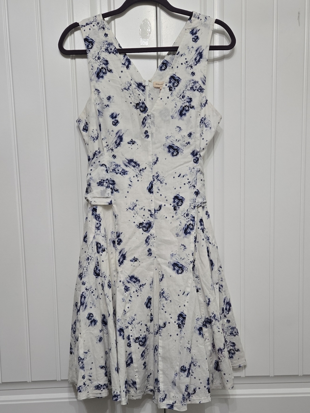 Rebecca Taylor Sleeveless Meteor Dress Blue White TieTag Size 6 - Picture 4 of 13